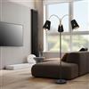 lux.pro Lampada da Terra Moderna Piantana con Bracci Flessibili e 3 Paralumi Conici in Tessuto Lampada a Stelo con Luci Orientabili 3x E14 40W Nero/Dorato