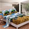 Loussiesd Set di lenzuola per veicoli trattori, biancheria da letto per macchinari pesanti, lenzuolo con angoli per bambini, ragazzi,fattoria,con 1 lenzuolo piano, 1 lenzuolo con angoli + 1 federa