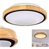 hofstein Plafoniera LED Corinto, lampada a soffitto in metallo/legno/plastica nei colori naturale/nero/bianco, (Ø 35 cm), 1100 lumen, 3000 K, 1 x LED 12 Watt