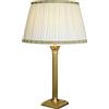 Generico LUCECLASS - C488 lampada da tavolo classica in fusione di ottone satinato con paralume in seta plissé lume da salotto elegante, per camera letto, hotel