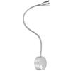 Hoement Lampada da Parete LED da Lettura Collo D'oca Flessibile in Alluminio Argento 3w per Camera da Letto Luce Notturna Contemporanea e Confortevole