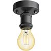 ledscom.de Presa di corrente vintage E27 RETRA, nera, rotonda, 100mm incl. lampada E27 471lm Gold Vintage bianco extra-caldo