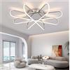 TUJJTU Lampade da soffitto moderne a LED, lampade da soffitto per soggiorno, lampada da soffitto dimmerabile da 90 W con telecomando, lampadario a incasso per isola cucina (Finitura cromata, 60cm)