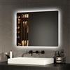 EMKE Specchio bagno con luce 45x60cm, specchio retroilluminato bagno con interruttore a pulsante+antiappannamento+funzione di memoria,specchio bagno led con luce bianca fredda e calda