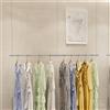 CUXAHO Asta appendiabiti per soffitto Appendiabiti da Soffitto Scaffali for abiti montaggio,regolabile in altezza Armadio da Parete Barre Metallo Display Rack,organizzazione appendere vestiti scaffale(Silver