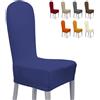 BANZAII TEXTILE INNOVATOR ONLINE Banzaii Coprisedia Elastico con Schienale Tondo 2 Pezzi, Coprisedia Universale per Sedie Cucina e Sala da Pranzo, Fodera Sedia Elasticizzata Lavabile, Blu