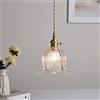 USMJQVZ Lampada a Sospensione in Vetro a Fiore retrò Nordico, Lampada da soffitto a Sospensione in Vetro in Ottone Viola Apparecchio a Sospensione per Illuminazione della Camera da Letto della Sala