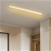 TZSMUM LED Rettangolo Lungo Plafoniera Alluminio Acrilico Moderno Interni Lampada da Soffitto Creatività Decorazione Plafoniere Lineare Design per Soggiorno Corridoio Balcone (Bianco Luce Calda,80cm)