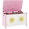 AIYAPLAY Baule Portagiochi con Coperchio per Bambini 60x37x39 cm Rosa