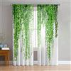 Odot Tende Trasparenti per Interni, Tende Camera da Letto con Passanti, Tenda Filtranti 2 Pannelli, Stampe Fiori Tenda Voile Semi Sheer per Soggiorno Camera (Foglie di eucalipto,140x244cm)