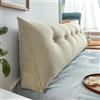 DEVINK Triangolare Cuscino Da Lettura Schienale Testata Letto Divano Imbottitura Poggiaschiena Antireflusso Adulti Cuscino Letto Matrimoniale, Cuscino Cervicale Dormire Lungo(80 x 50 x 20 CM,Khaki)