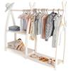 MAMOI® Armadio per Bambini in Legno 95x106x32cm / 53x95x32cm | Appendiabiti bambini da terra | Porta abiti | Guarderoba bambini per la cameretta | Armadio