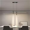 TAOEZXK Lampada a Sospensione a LED Dimmerabile Lampada da Tavolo da pranzo Moderna con Telecomando con 2 Faretti da Soffitto Lampadario Regolabile in altezza per Sala da Pranzo Soggiorno (Nero, 90cm)