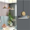 XINYASEE Moderna Plafoniere 3 colori dimmerabili,Lampada A Sospensione LED Tavolo Da Pranzo Lampadario,Metallo Lampadario per Soggiorno Sala Da Pranzo Camera,Lampada a Sospensione Legno (grigio)