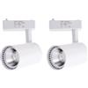 JANDEI - Pack x2 Faretto da Soffitto a Binario Led 30W, Bianco Freddo 6000K, 2200 Lumen, 220V 50-60Hz Monofase, Alluminio Camerino, Vetrina, Negozio, Ufficio. Colore (Bianco)