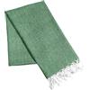 HOME ZEN HOUSEHOLD LINEN Pareo Telo Fouta Unisex in Cotone Riciclato, 90x170 cm, Assorbente, Multicolore, per Mare, Spiaggia e Piscina ART REANA (VERDE)
