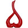 MISNODE Vaso in ceramica a forma di cuore, vaso per fiori in ceramica 26x15 cm, vaso d'arte moderna per la decorazione del soggiorno e della camera da letto, rosso