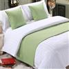 QRGMKL Premium Bed Runner per Il Piede del Letto, Tinta Unita Sciarpa da Letto in Cotone Lino copriletto Decorazione della casa Camera da Letto dell'hotel Bedding-Cyan||2 Pillowcases(45X45cm)