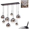 HOFSTEIN Lampadario a sospensione Koyoto a 8 luci in metallo/vetro nero/fumo/trasparente, lampada a sospensione dal design retrò/vintage, Ø ombrelloni 15; 20; 25; 30 cm, E27, sala da pranzo, cucina
