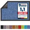 Floordirekt Zerbino Rhine, Lavabile e Resistente, con Retro Antiscivolo, per Ingresso (Blu, 90 cm x 150 cm)