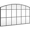vidaXL Specchio da Parete Nero 100x60 cm Arco in Ferro, Specchio a Muro, Specchio a Parete ad Arco, Specchio da Salotto, Specchio