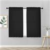 IlGruppone Coppia Tendine Tende 60 x 150 Cm Finestra Semi Oscuranti A Tinta Unita Leggera Cucina Camera Cameretta 2 Pannelli - Nero