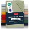 Blumtal Basics - Set di 1 lenzuolo con angoli 150 x 200 cm, lenzuolo con angoli 150 x 200 in microfibra di alta qualità, morbido, resistente, antipiega, certificato Oeko-Tex, verde oliva