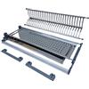 ESPOMASISHOP SCOLAPIATTI DA INCASSO 76,4 cm per Pensili 80 cm CON TELAIO Regolabile in Alluminio per Fine Corsa Ante - Acciaio Inox AISI 430 con Vaschetta Raccogli Gocce - Made in Italy con Staffe e Supporti