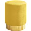 IlGruppone Pouf Cilindro Poggiapiedi Camera Design Pouff Cameretta con Base Dorata Salotto in Velluto Sgabello - Senape