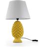 Gicos Lampada lumetto forma pigna con base in ceramica colore giallo cappa bianca 36CM cm attacco lampada E14 TOR-830655