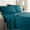LARA MORADA - Set Completo Lenzuola Una Piazza E Mezza, Misura Francese, 100% Cotone, Made In Italy, Tinta Unita, Per Letto 1 Piazza E Mezza 140x200cm, Ottanio