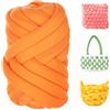 uyeoco Filato Gigante 250g Cotone Grosso Tubolare a Mano Gomitolo di Filato Chunky Yarn per Borse Coperte Cestini Nidi di Animali Domestici Artigianato Fai-da-Te(O26,2 roll(1000g))
