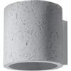 SOLLUX lighting Orbis Lampada da parete a incasso | Design moderno, stile industriale, forma cilindrica, fatta di cemento, 1 x lampadina G9 sostituibile | Grigio, 10 x 12 x 10 cm