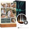 Maverton Cornice LED luminosa con supporto in legno - Quadro in vetro acrilico personalizzato con collage di foto - Lampada con foto per uomo per il compleanno - Dono - L - 15x24x4,5cm