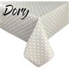 Tex family Tovaglia in Cotone Pesante Made in Italy - disegno POIS BIANCHI Rettangolare, Lavabile - Elegante e Resistente per Casa e Ristorante - Cm. 140x240 x12 persone