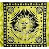Seamar Copritutto Grande Sole Luna Copridivano, Copriletto Etnico 210x240cm 100% Cotone Telo Mare (Verde)