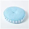 HOMESCAPES Cuscino da pavimento rotondo per bambini blu e bianco a pois Ø 43 cm
