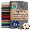 Buymax Lenzuolo con Angoli Stretch Matrimoniale King Size 180x200-200x220 cm per Letti ad Acqua e Boxspring in 98% Cotone Jersey - Colore Grigio Antracite, per Materassi fino a 35 cm di Altezza