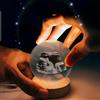 SHENGBEIDZ Sfera Di Cristallo Personalizzata Con Foto Ecografica In Vetro B Con Base Luminosa A LED, Foto In Cristallo 3D, Cornici Personalizzate For Foto Ecografiche(8cm Warm Light)