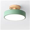 Chao Zan Plafoniera Verde Macaron, Moderna plafoniera a LED da 13W, plafoniere a Montaggio Superficiale Nordico Lampada da Soffitto in Legno, Bagno Rotonde in Metallo con Paralume Soggiorno (verde（13W）)