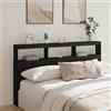 Homgoday Testiera con Contenitore a LED Nera 180x17x102 cm, Testiere Letto, Testiera del Letto Matrimoniale, Schienale per Letto E Divano