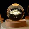 YuchiFa Sfera Happyhaves, Sfera luminosa Happyhaves, Sfere stellari rilassanti Happyhaves La galassia, Saturno e Luna, Luce notturna con sfera di cristallo del sistema solare 3D (#7,6cm/2.4in)
