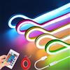 HEGEHE - Striscia LED RGB 5V con controller, flessibile impermeabile IP67, 108 LED/m Striscia neon LED da 5m CIR85+, 5,5cm tagliabile una volta, decorazione domestica