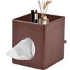 XNONE Copri Scatola Fazzoletti Quadrata Porta Scatola Fazzoletti in Pelle PU Organizer Fazzoletti per il Viso con Vassoio Portaoggetti per Bagno Camera da Letto Ufficio Auto, Elegante Porta Tovaglioli