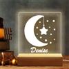 Stileitaliano lampada personalizzata con nome luce regolabile notturna per bambini led camera da letto notte (Luna e stelle)