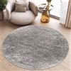 TAPISO Valley Tappeto Salotto Moderno Rotondo Pelo Corto Vintage Motivo Classico Sfumato tonalità Grigio Gray Salotto Camera Sala Ufficio Oeko-Tex 160 x 160 cm