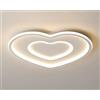 Dopastore Plafoniera da Soffitto LED 63W Design Doppio Cuore Sovrapposto Bianco Lampada da Soffitto Stile Modeno Per Interno IP20 Camera Salone (Luce naturale 4000K)