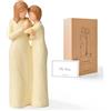 NANAOUS Regali di Figurine Madre e Figlia, Regali di Compleanno per Mamma dalla Figlia, Statua in Resina Dipinta a Mano, Festa della Mamma