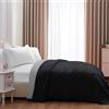 IlGruppone Trapunta Invernale Piumino Tinta Unita Double Face Caldo Piumone Prodotto Italiano Imbottitura Coperta Anallergica Traspirante - Nero-Grigio - Singola