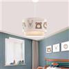 lux.pro Lampada a Sospensione per Cameretta Lampadario per Bambini Lampada da Soffitto con Doppio Paralume Cilindrico Decorato con Animali - Bianco
